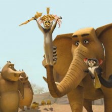 Il Re Julien insieme al suo braccio destro, il lemuro Maurice, in una scena del film Madagascar 2