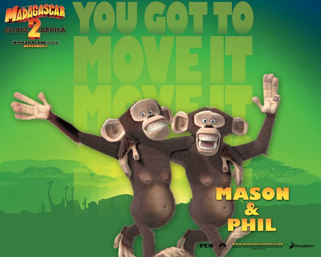 Wallpaper Di Madagascar Con Le Scimmie Mason E Phil 96927