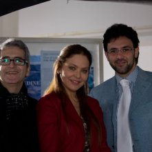 Pasquale Falcone, Ornella Muti e Giovanni Lamberti sul set del film Io non ci casco