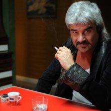 Pino Insegno sul set del film Ti stramo