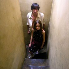 Jeannick Gravelines e Léora Barbara sul set del film Stella