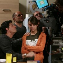 Riccardo Milani, Emilio Solfrizzi e Nicole Murgia sul set della serie Tutti pazzi per amore