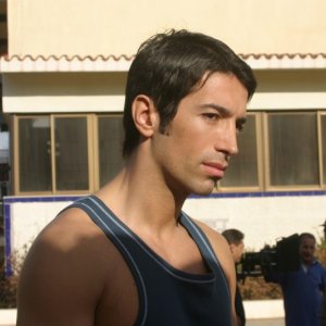 Michel Altieri sul set del film La sottile linea della verità, del 2006