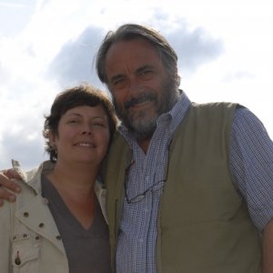 Paola Baroni insieme a suo marito Paolo Benvenuti sul set di Puccini e la fanciulla, nel 2008