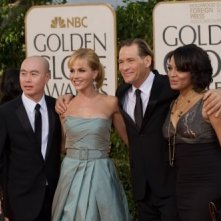 C S Lee Julie Benz James Remar And Lauren Velez Della Serie Tv Dexter Sul Tappeto Rosso Dei Golden Globes 2009 101424
