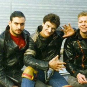 Claudio Del Falco con Giorgio Tirabassi e Roberto Trasarti sul set di Snack Bar Budapest, di Tinto Brass.