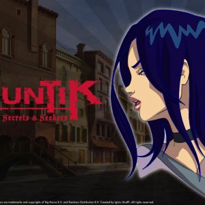 Il personaggio di Zhalia Moon in un wallpaper della serie Huntik