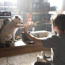 Jake T. Austin ed Emma Roberts in una sequenza del film Hotel Bau