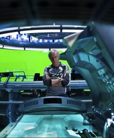 Una futuristica immagine di James Cameron sul set di Avatar