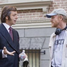 Michael Sheen e il regista Ron Howard sul set del film Frost/Nixon - Il duello