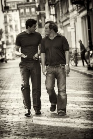 Alessandro Gassman e Gabriele Muccino sul set di 4 Padri Single