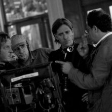 Una foto sul set della fiction 4 Padri Single