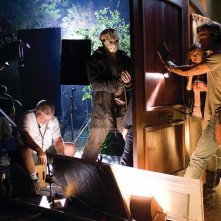 Derek Mears, Danielle Panabaker e Jared Padalecki sul set dell'horror Venerdì 13