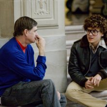 Il regista Gus Van Sant ed Emile Hirsch sul set del film Milk