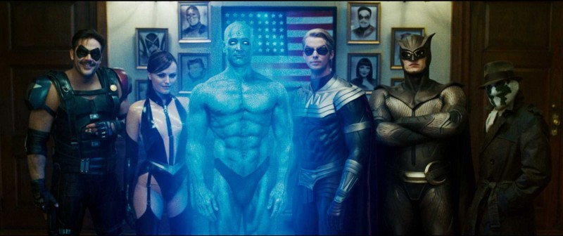 Jeffrey Dean Morgan, Malin Akerman, Billy Crudup, Matthew Goode, Patrick Wilson e Jackie Earle Haley sono i vendicatori mascherati del film Watchmen