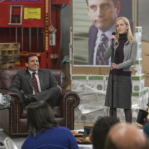 Steve Carell ed Angela Kinsey in una scena dell'episodio Stress Relief di The Office