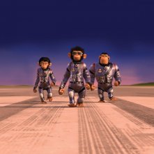 Le simpatiche scimmiette protagoniste del film d'animazione Space Chimps