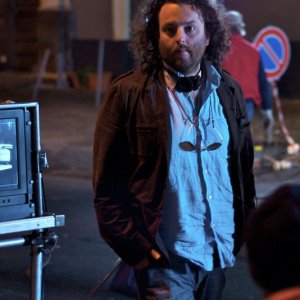 Daniele Gangemi sul set del film Una notte blu cobalto