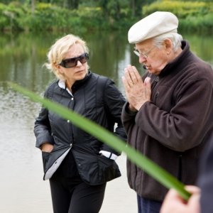 Krystyna Janda con Andrzej Wajda sul set di Tatarak (Sweet Rush) in cartellone a Berlino 2009