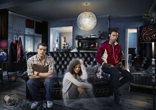 Mitchell (Aidan Turner), George (Russell Tovey) ed Annie (Lenora Crichlow) in una immagine promozionale di Being Human