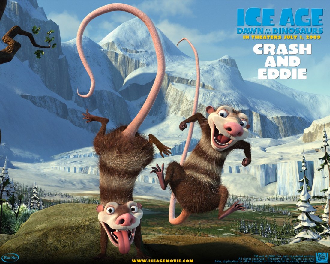 Un Wallpaper Del Film L Era Glaciale 3 L Alba Dei Dinosauri Crash Eddie 104382