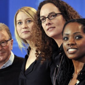 Finn Nielsen, Trine Dyrholm, Annette K.Olesen e Lorna Brown presentano Der Knochenmann a Berlino (2009)