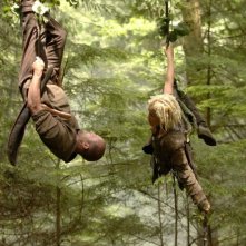 Jason Statham e Kristanna Loken in una foto scattata durante le riprese del film In the Name of the King