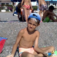 Riccardo Nicolosi sul set della miniserie tv Il bambino della domenica