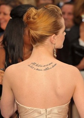 Oscar 2009 Evan Rachel Wood Mostra Il Tatuaggio Che Ha Sulle Spalle 106234