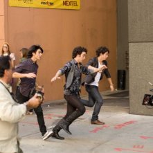 I fratelli Jonas sul set del film-concerto Jonas Brothers: The 3D Concert Experience