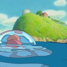 Un'immagine di Ponyo sulla scogliera