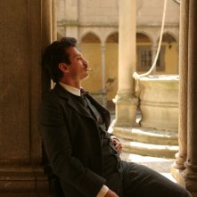 Un momento di relax per Giacomo Puccini nella fiction Rai