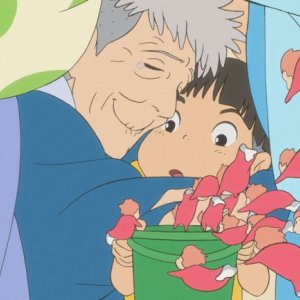Una scena del film Ponyo sulla scogliera diretto da Hayao Miyazaki