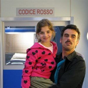 Angelica Cinquantini con Thomas Trabacchi sul set di Medicina Generale 2