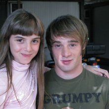 Ludovico Fremont con Angelica Cinquantini sul set de I Cesaroni 3