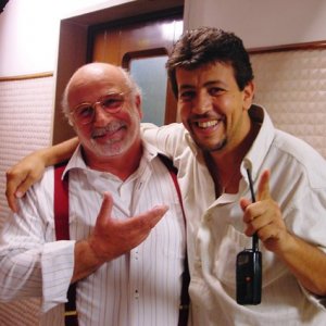 Lucio Allocca e il regista Bruno De Paola sul set del film Il sogno nel casello