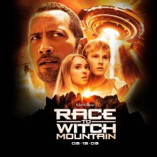 Un wallpaper del film Corsa a Witch Mountain con Dwayne Johnson, Annasophia Robb e Alexander Ludwig