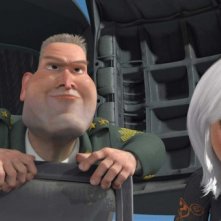 Il generale W.R. Monger e Ginormica in un'immagine del film Mostri contro Alieni