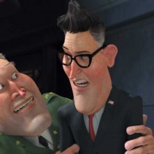 Il generale W.R. Monger e il Presidente in un'immagine del film Mostri contro Alieni