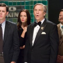Colin Hanks, Emily Blunt, John Malkovich e Steve Zahn in una scena del film The Great Buck Howard