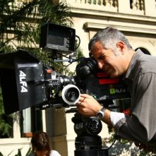 Il regista Luca Manfredi sul set del tv movie Scusate il disturbo