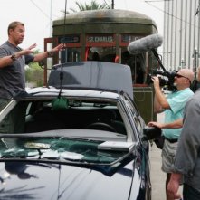 Il regista Renny Harlin e John Cena sul set del film 12 Rounds