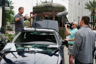 Il regista Renny Harlin e John Cena sul set del film 12 Rounds