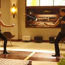 Olivia Williams ed Enver Gjokaj in una scena dell'episodio Spy in the House of Love di Dollhouse