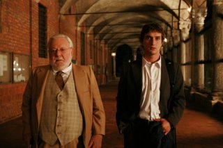 Paolo Villaggio e Alessandro Tiberi sul set del film Generazione 1000 euro