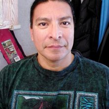 Gil Birmingham sul set di Twilight, prima del make-up
