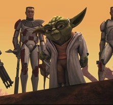 Il Maestro Yoda guida le truppe dei cloni nell'episodio 'Ambush' della serie tv 'Le Guerre dei Cloni'