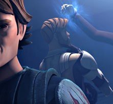 Il Conte Dooku incatenato, nell'episodio ' Dooku captured ' della serie tv Star Wars: Le guerre dei Cloni