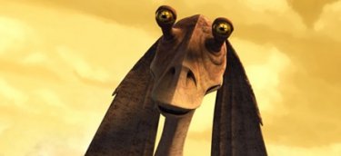 Jar Jar Binks è l'unica speranza di salvezza per Obi-Wan e Anakin nell'episodio ' The Gungan General' della serie Star Wars: Le guerre dei Cloni