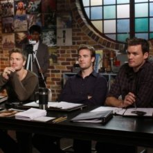 Austin Nichols, James Van Der Beek e Chad Michael Murray in una scena dell'episodio Screenwriter's Blues di One Tree Hill